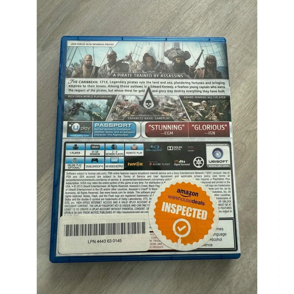 Assassins Creed IV Black Flag PlayStation 4‎ PS4 Game